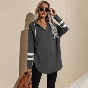 Mid-length Thin Loose Hooded Sweatshirt