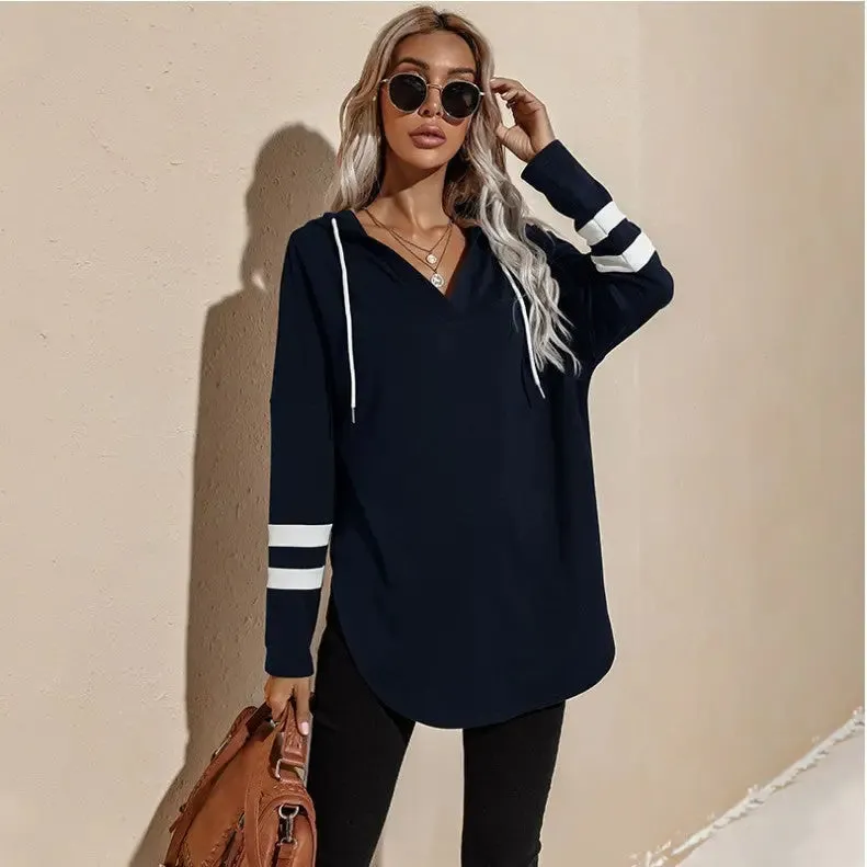 Mid-length Thin Loose Hooded Sweatshirt