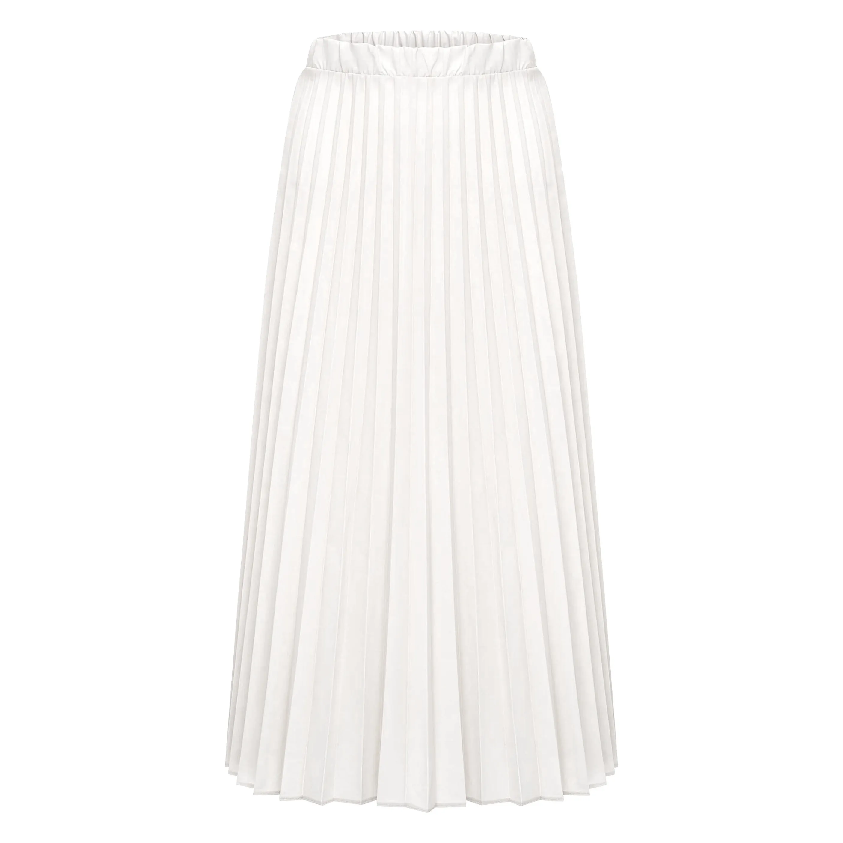 Midi Pleated Skirt - White