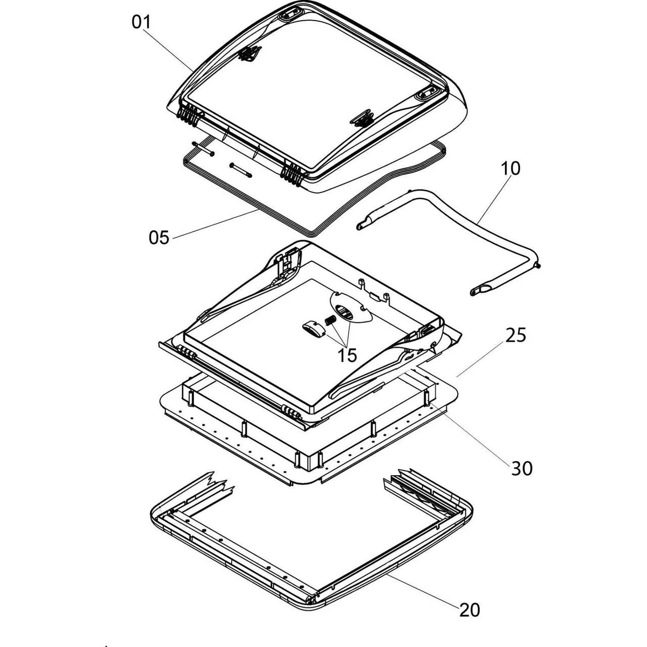 Mini Heki Style (25-42MM) No Ventilation (Motorhome) Rooflight