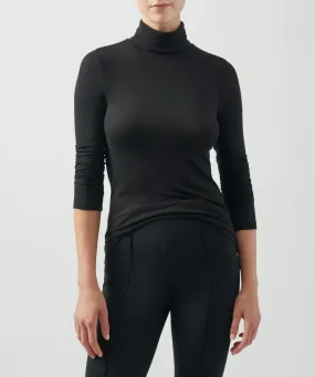 Modal Rib Turtleneck - Black