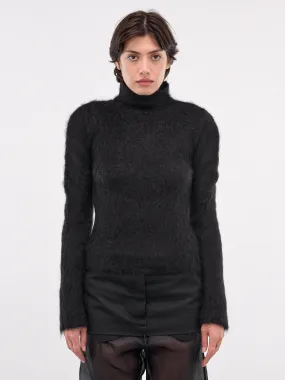 Mohair-Nylon Turtleneck Sweater (DVMD0180A0-UFU172-BLACK)