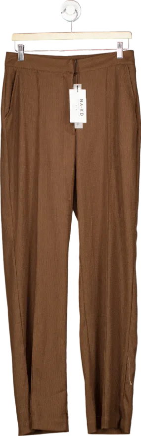 NA-KD Brown Recycled Structured Seamline Suit Pants EU 40 UK 12