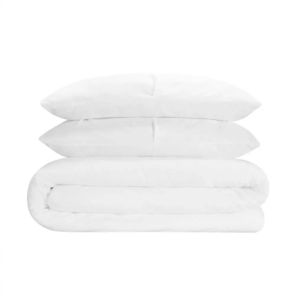 New - Serta Comforter Set Pleated Stain-Resistant Antimicrobial, White, Twin/TwinXL