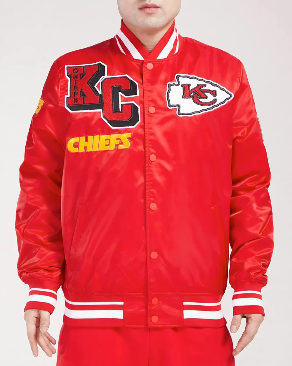 NFL KANSAS CITY CHIEFS MASHUP MEN'S RIB SATIN JACKET