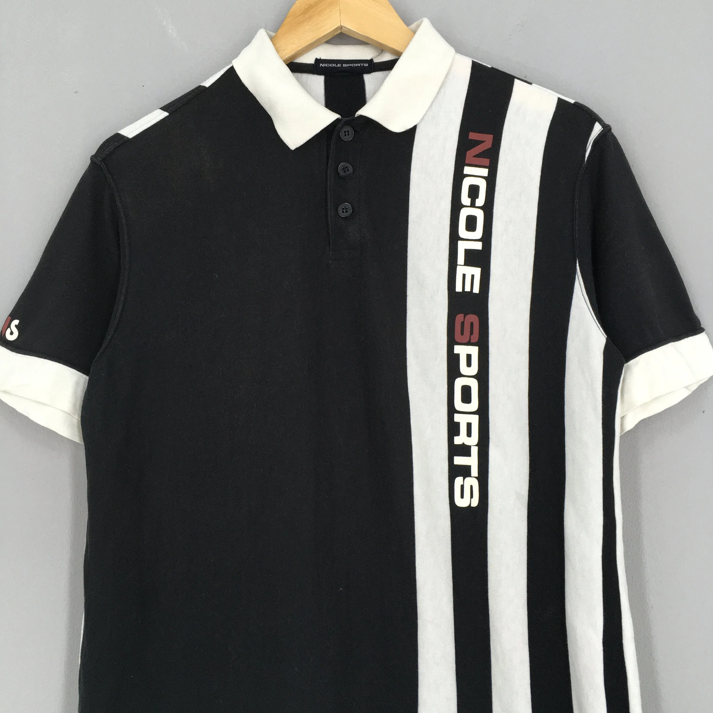 Nicole Club Sports Stripes Polo Shirt Small