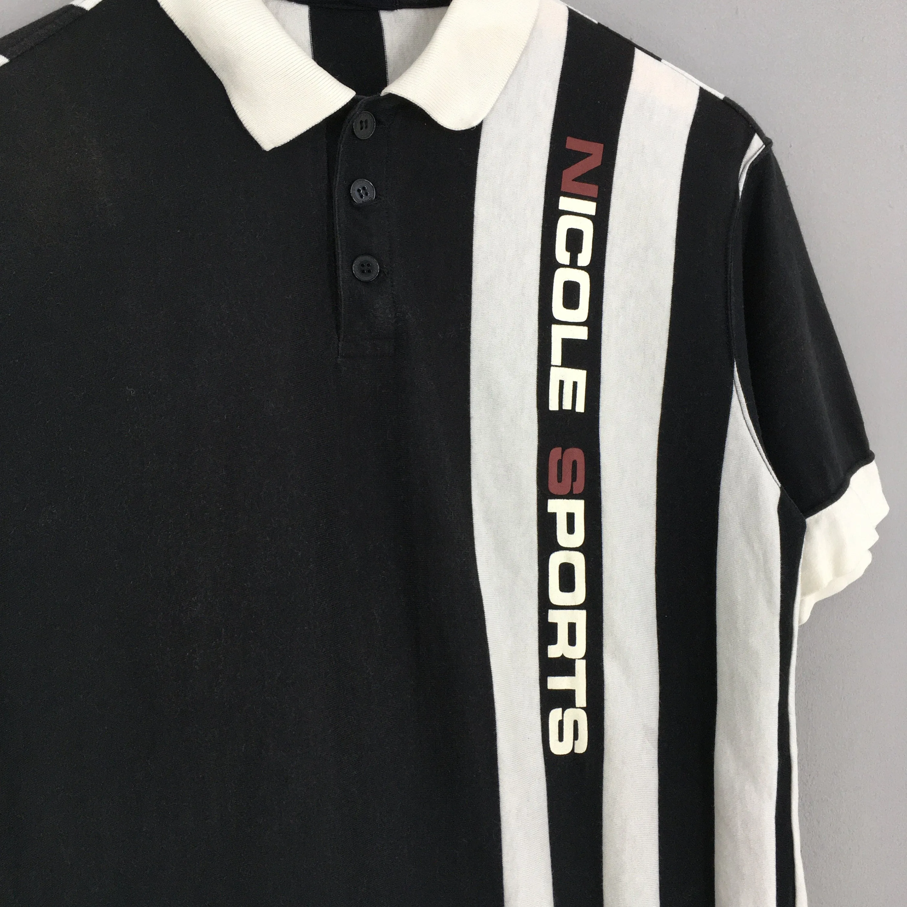 Nicole Club Sports Stripes Polo Shirt Small