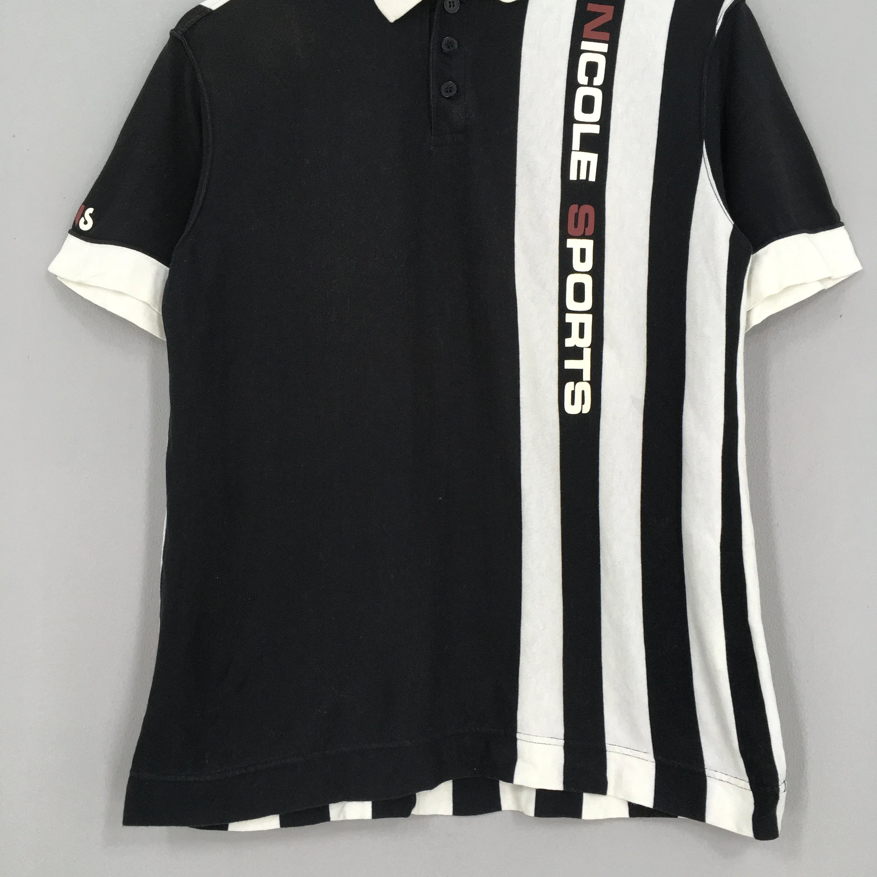 Nicole Club Sports Stripes Polo Shirt Small