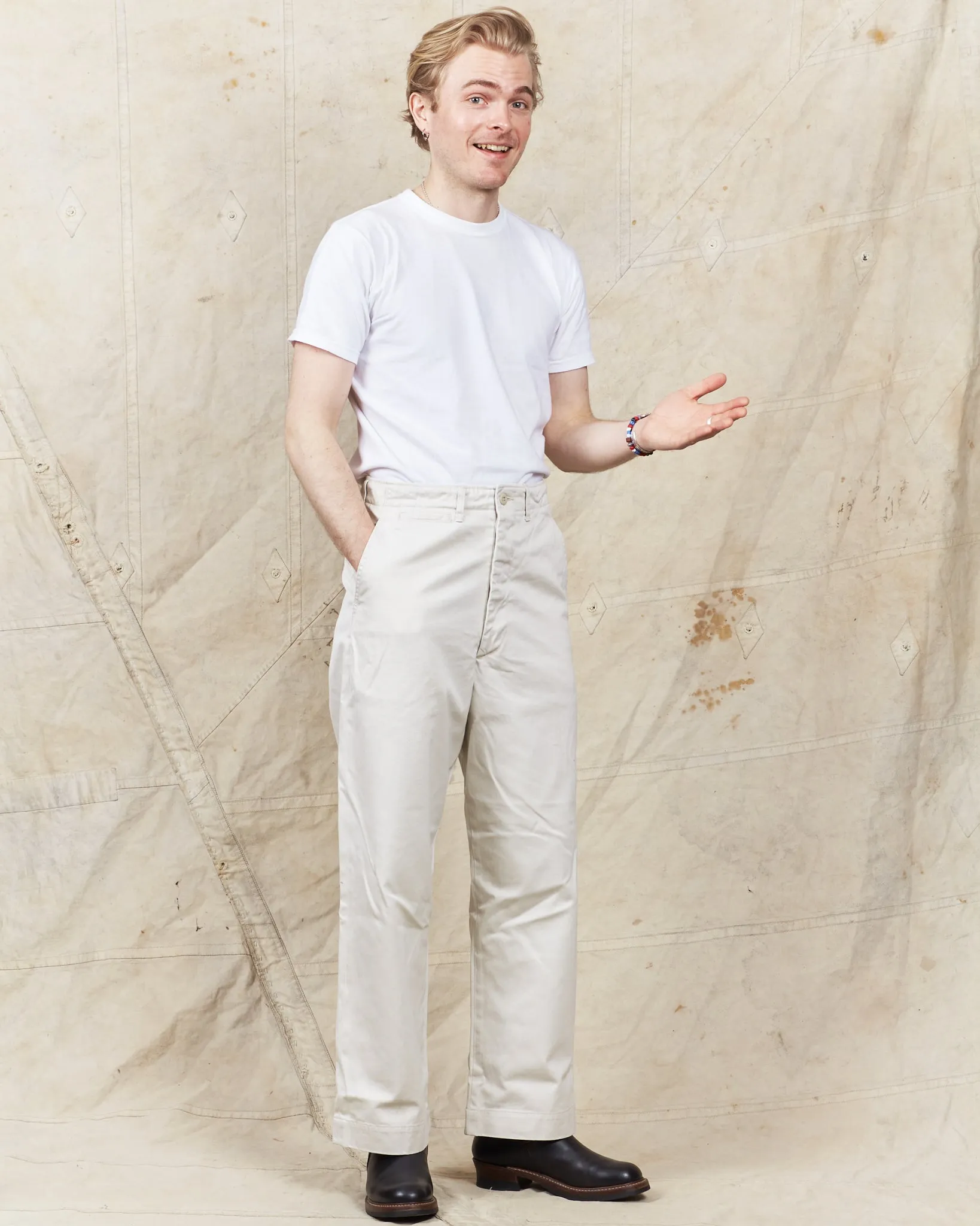 OrSlow Vintage Fit Army Trousers Ivory