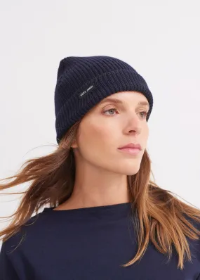 Perle hat - in knitted wool (MARINE)