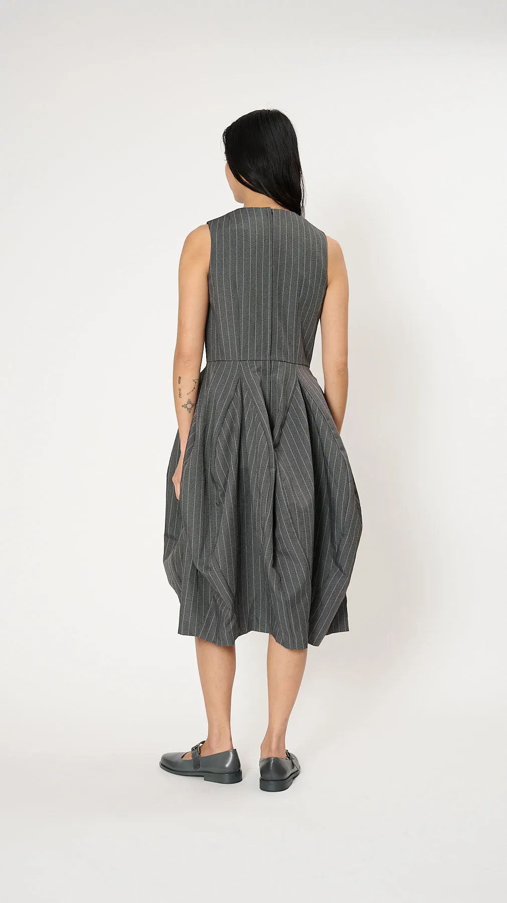 Pinstripe Dress in Gray