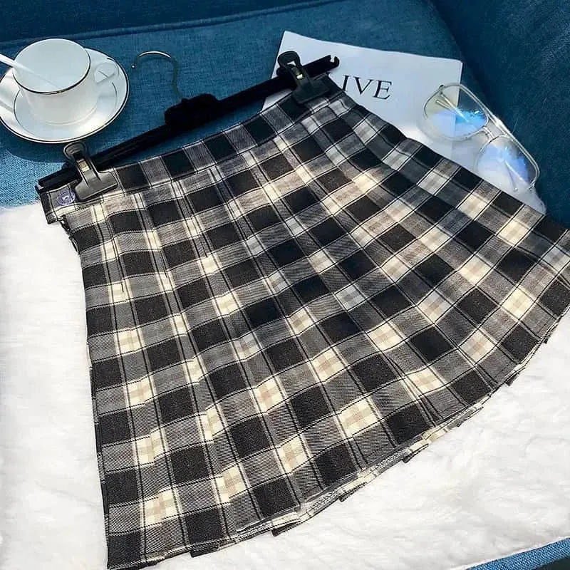 Plaid Pleated Skirt