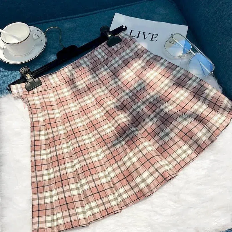 Plaid Pleated Skirt