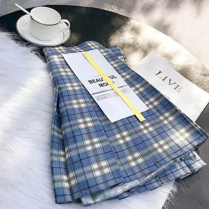 Plaid Pleated Skirt