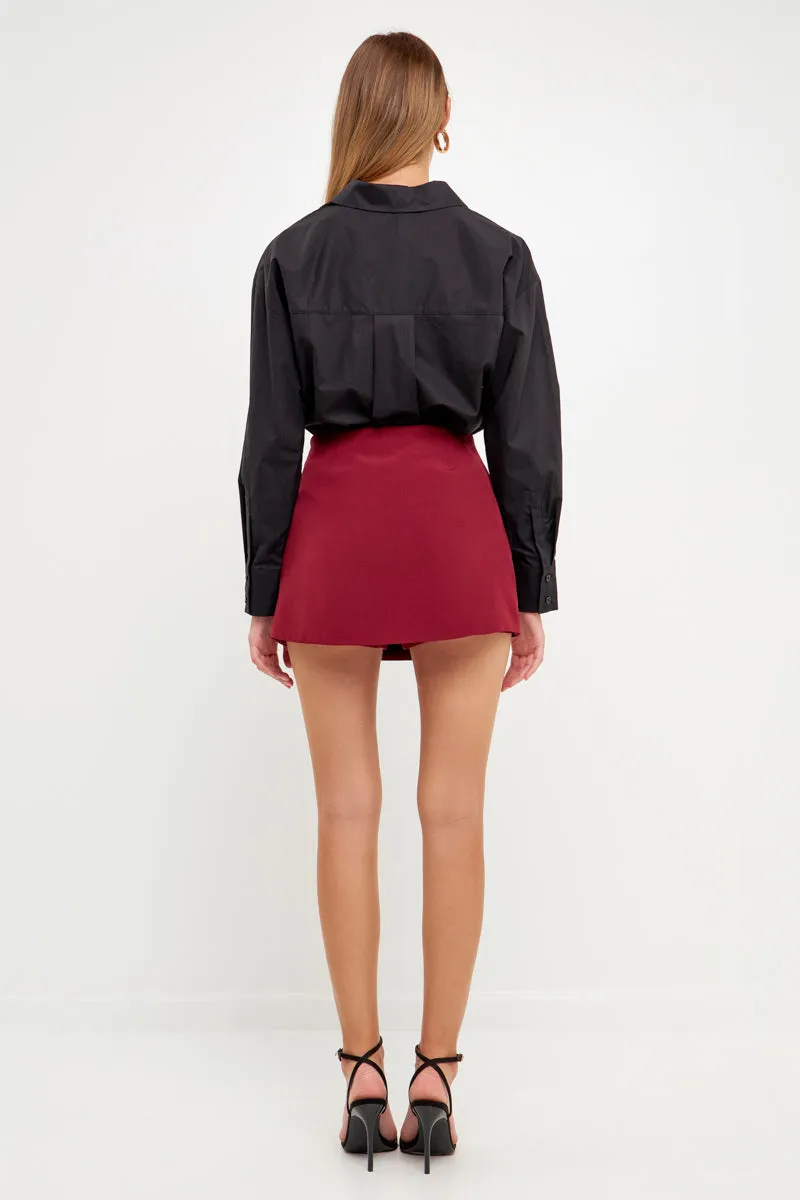 Pleated Detail Skort