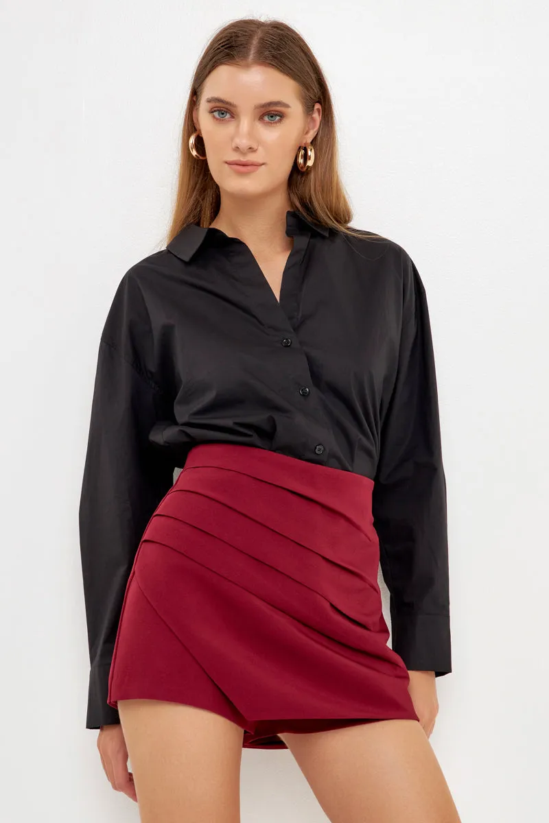 Pleated Detail Skort