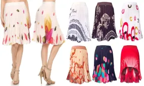 Pleated Flowy Knee Length Skirt