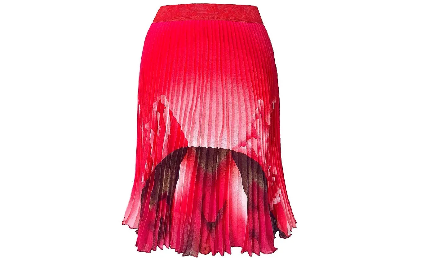 Pleated Flowy Knee Length Skirt