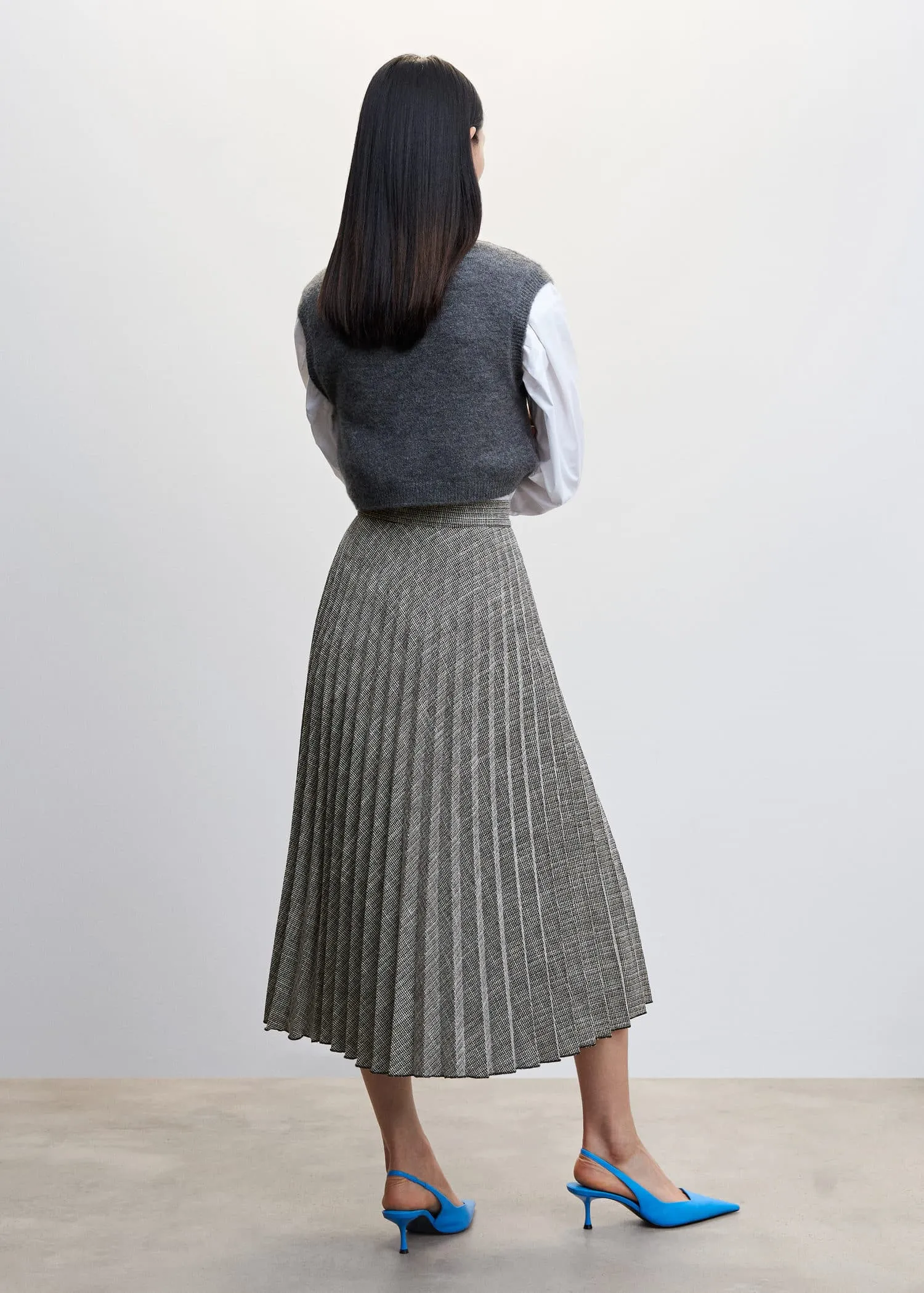 Pleated midi skirt