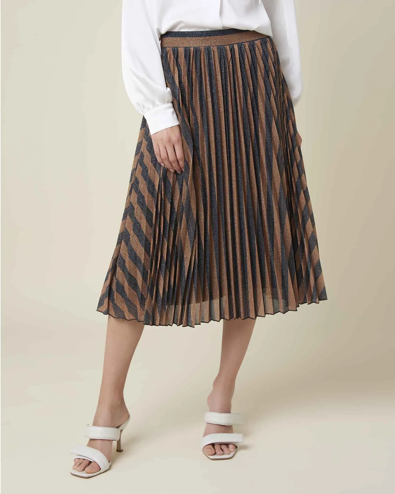 Pleated skirt in lame'