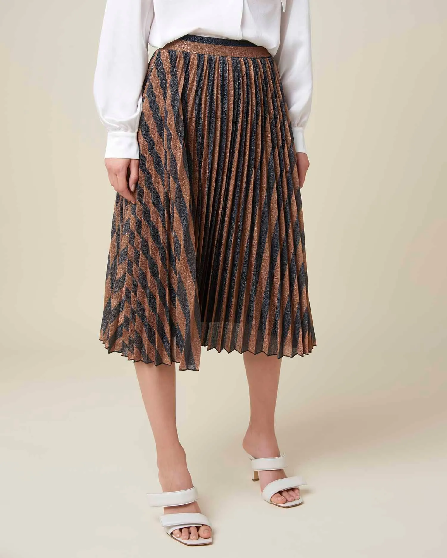 Pleated skirt in lame'