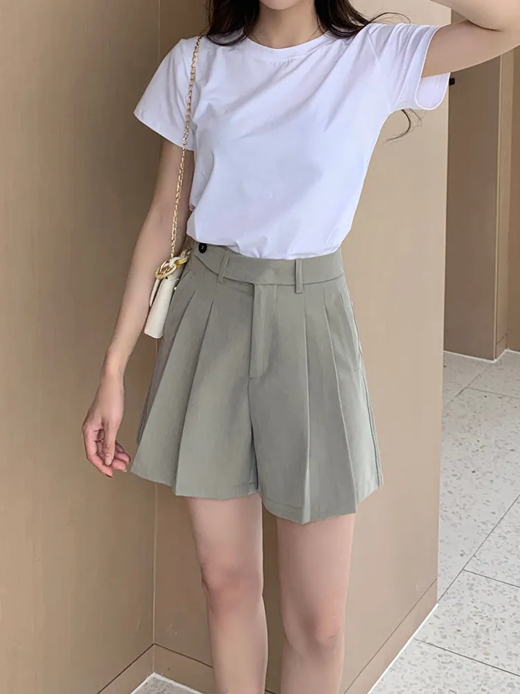 Pleated skirt shorts