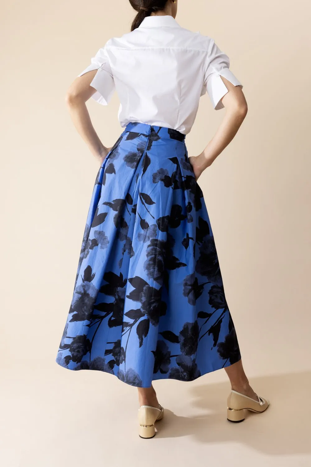 Pleated Volume Midi Skirt