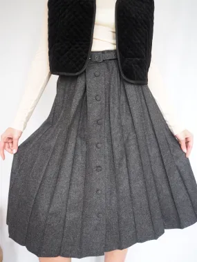 Pleated Wool Skirt