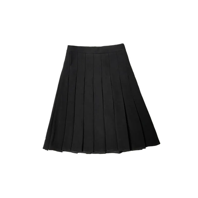 [Plus size] Summer medium pleated skirt