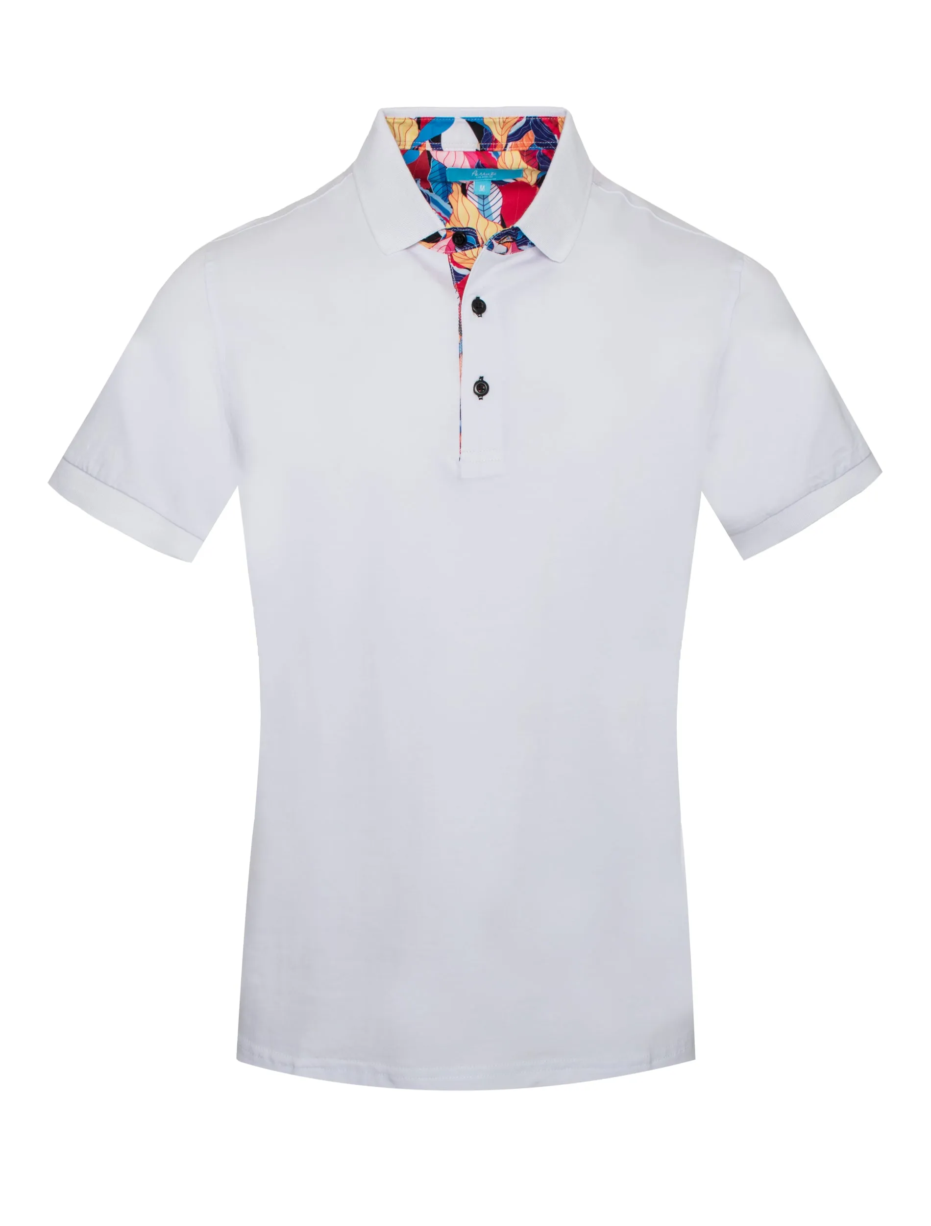 Polo stretch Cotton in White