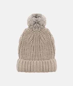 Pom Pom Winter Hat - Light Grey