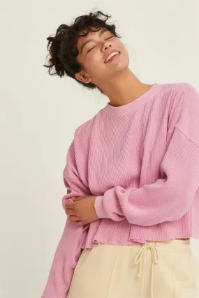 Posy Pink Lightweight Ribbed Top