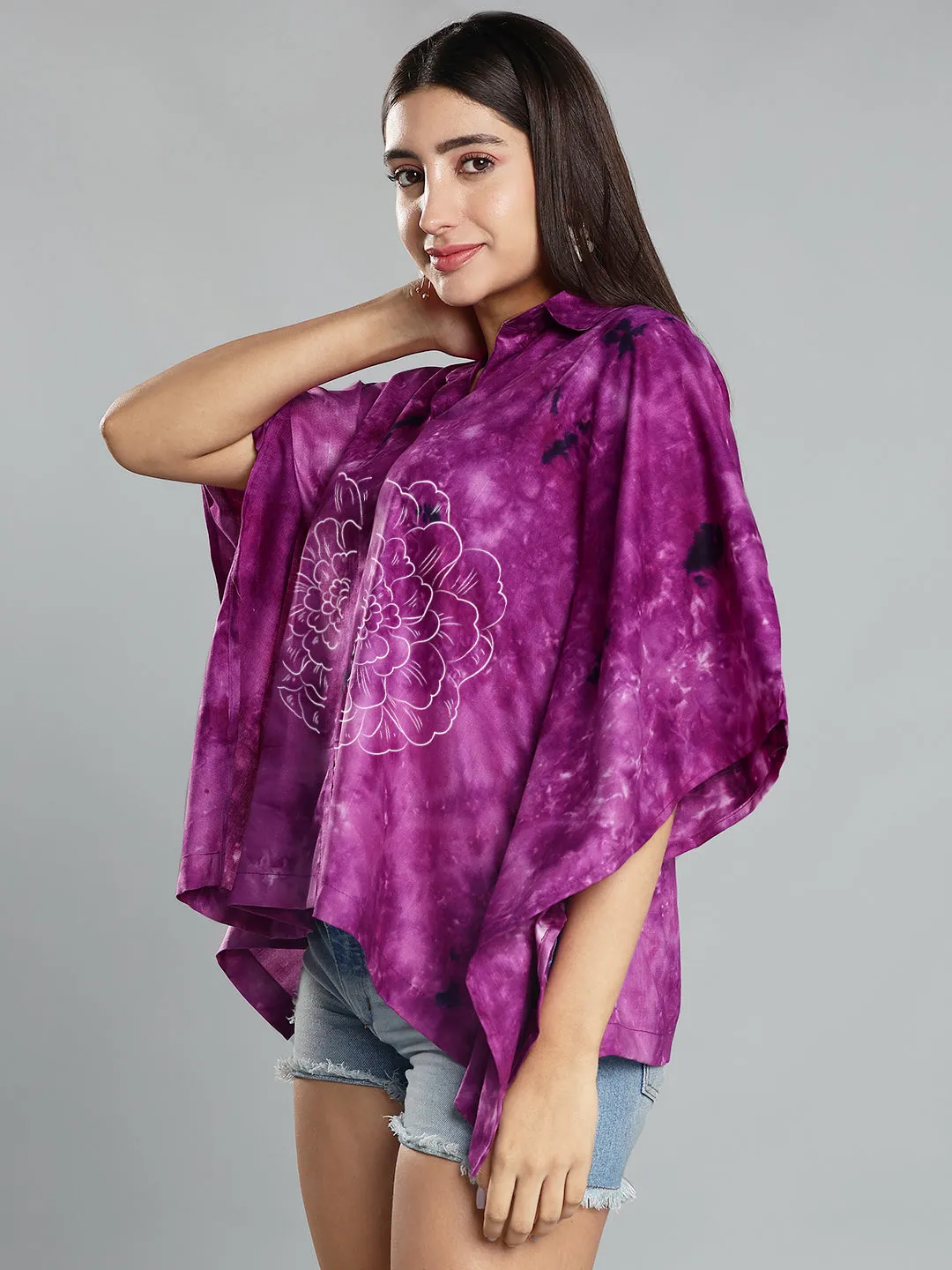 Purple Rayon TieDyeTop- Blossomix