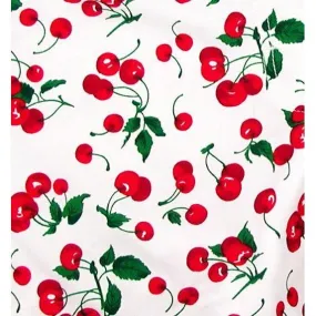 "a la Mode" Cherries Print Hipster Board Skirt (White)