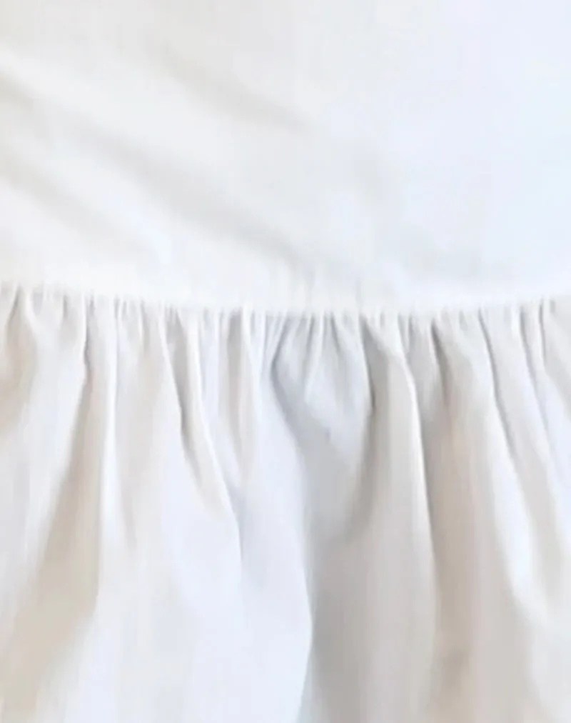 Raffita Mini Skirt in Poplin White