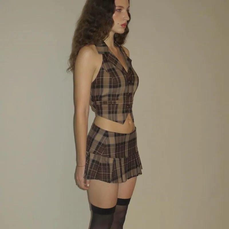 Retro Plaid Sweet Cool Suit