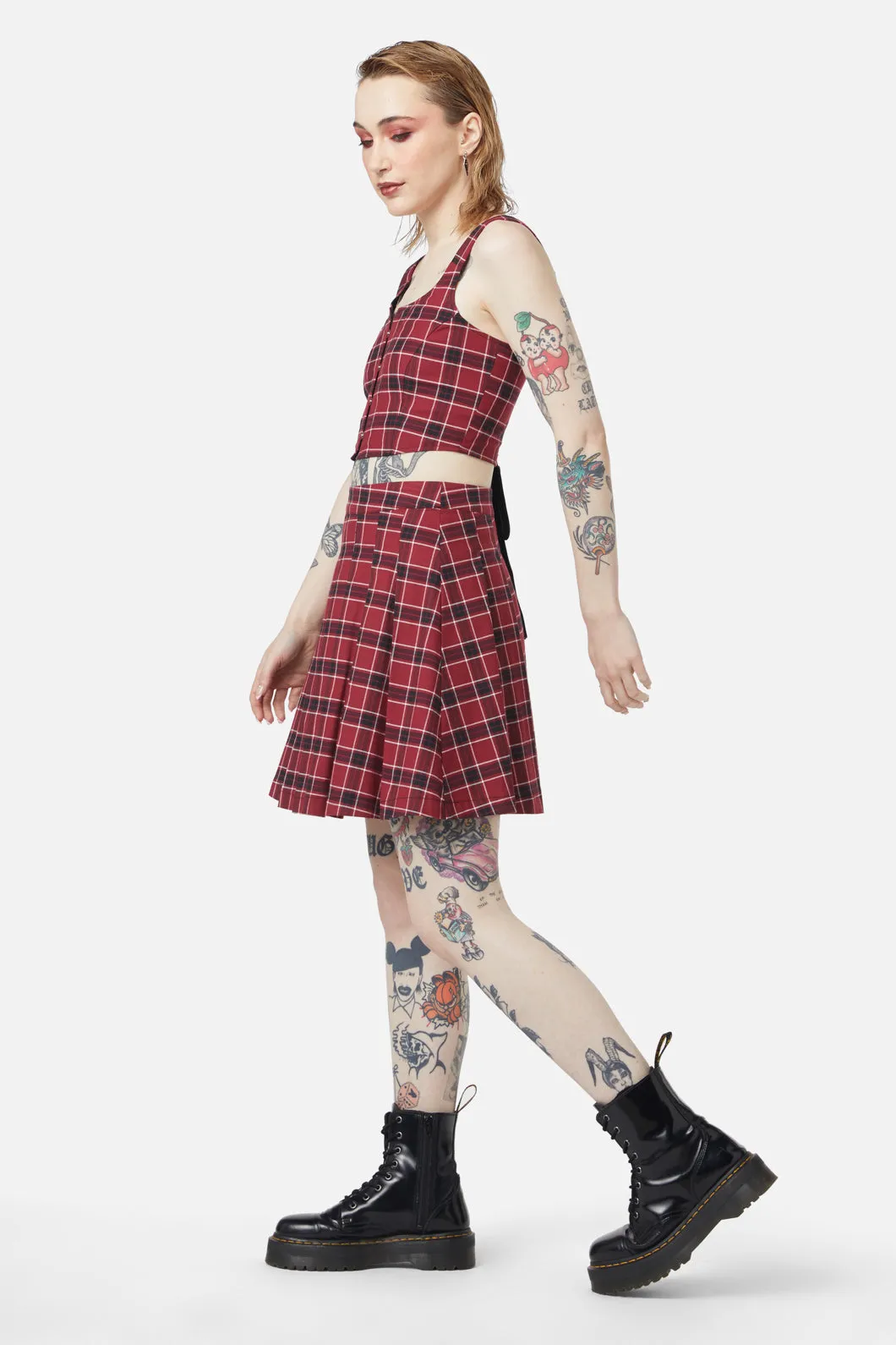 Revenge Tartan Pleated Skirt