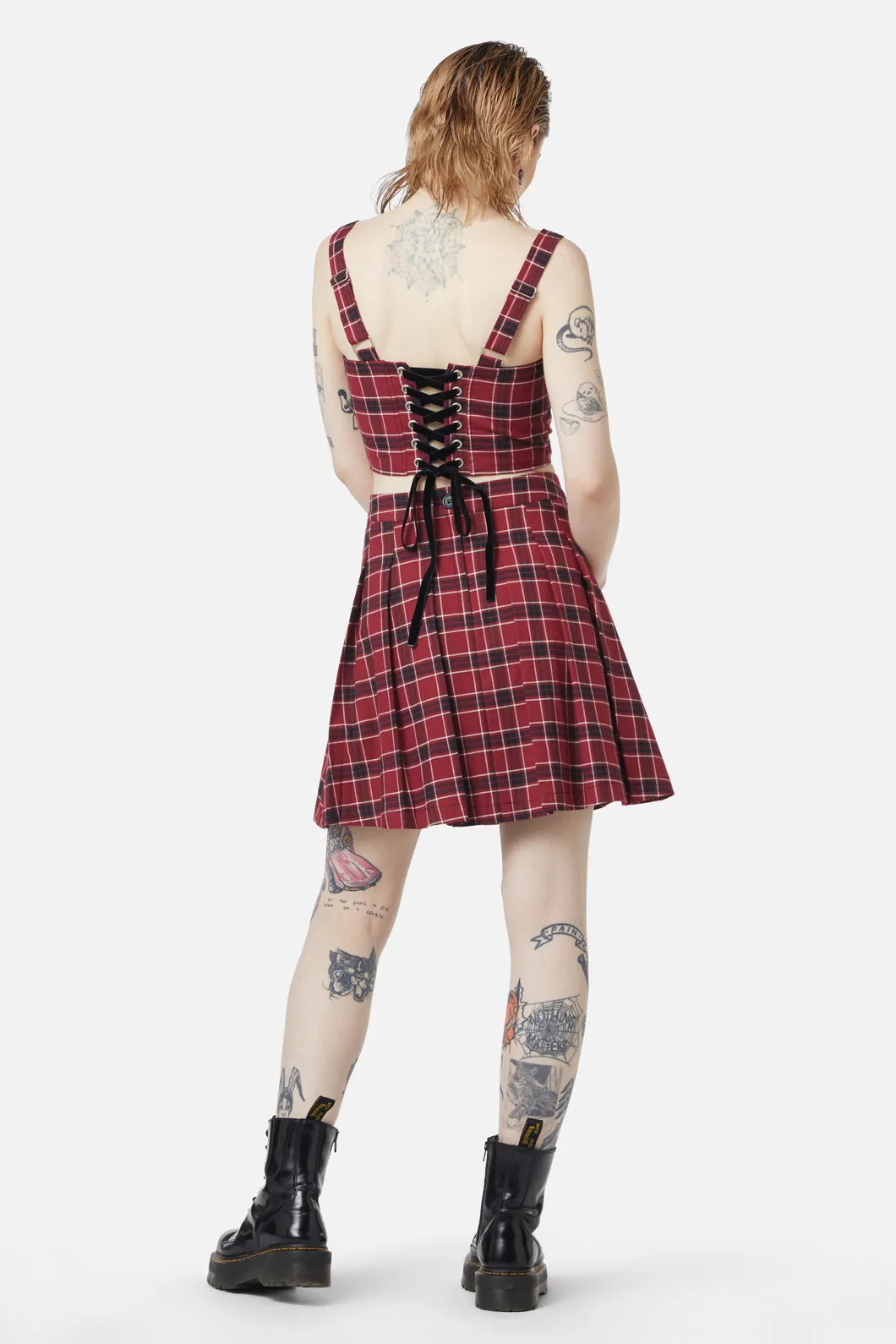 Revenge Tartan Pleated Skirt