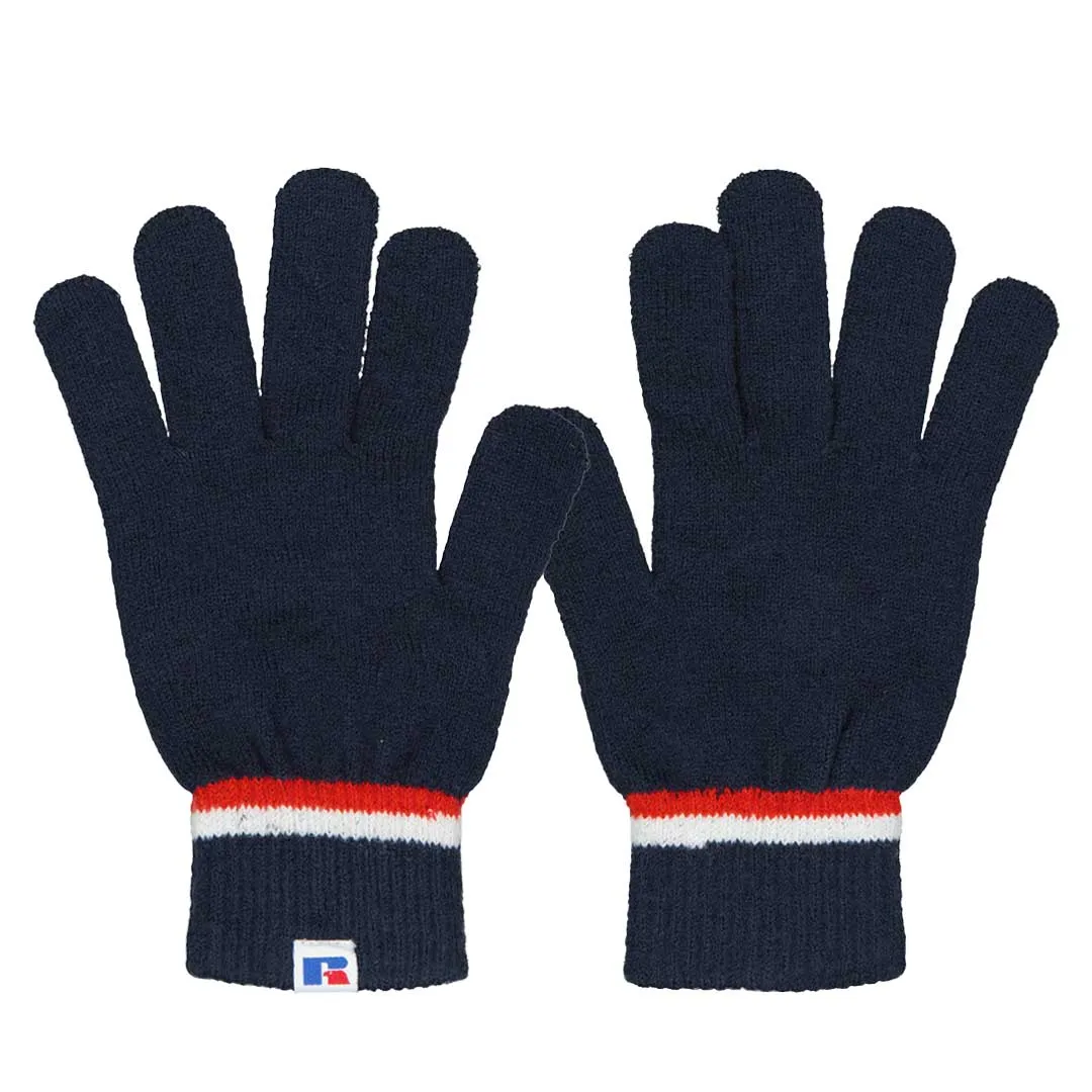 Russel Athletic - Men's Acrylic 2 Piece Cuff Beanie & Glove Set (RARU0EBMP2LC1WN 41NVY)