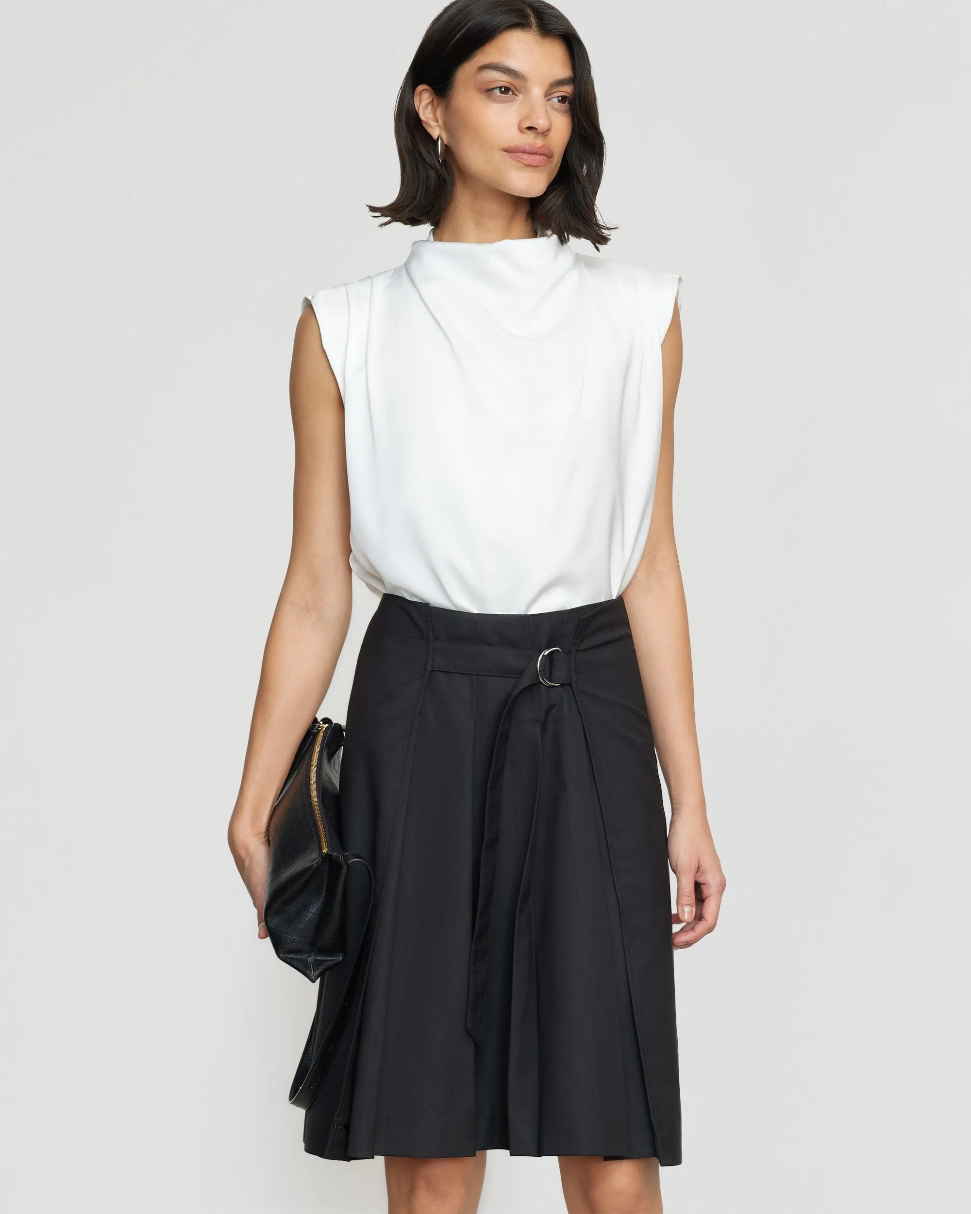 Samira Belted Pleated Skirt