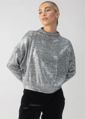 Sanctuary Clothing Sequin Funnel Neck Top