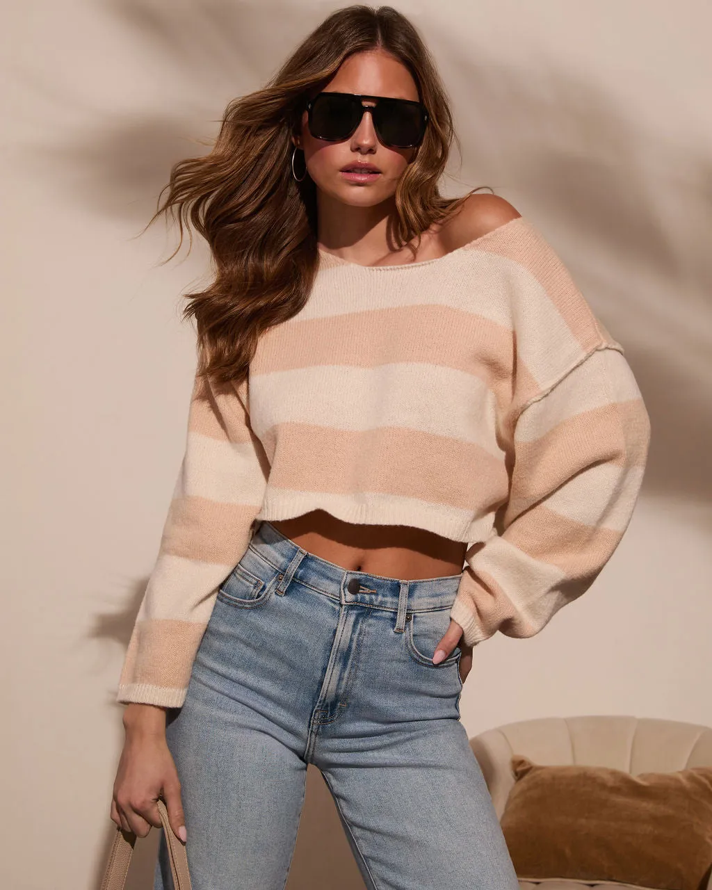 Saturday Morning Striped Crop Sweater