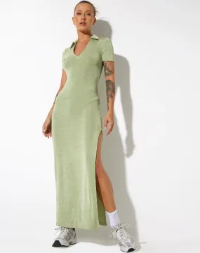 Savita Maxi Dress in Crepe Seafoam Green