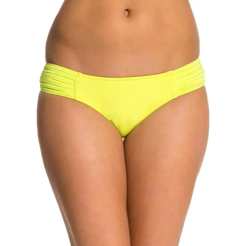 Seafolly Pleated Hipster Bikini Bottoms - Chartreuse Green