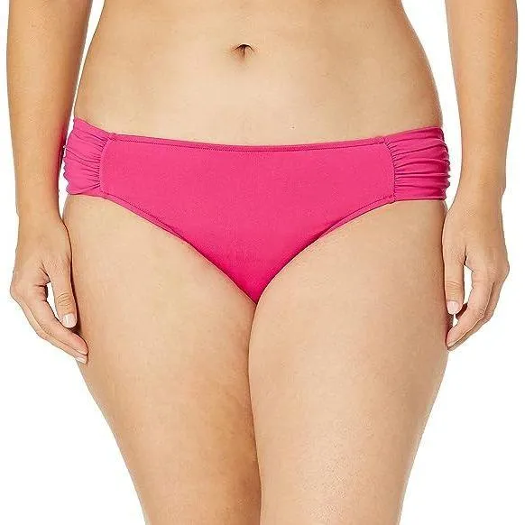 Seafolly Pleated Hipster Bikini Bottoms - Raspberry Pink