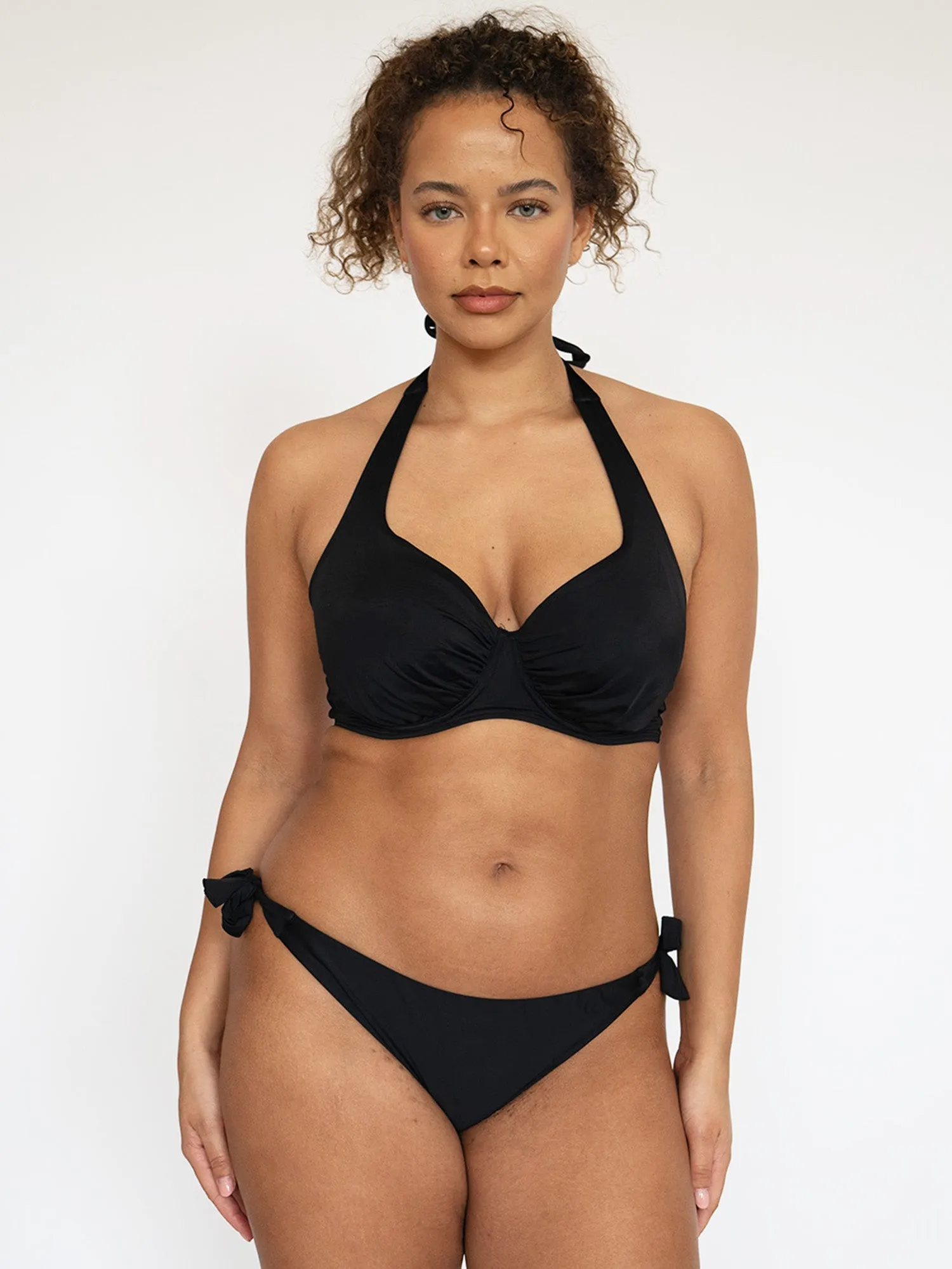 SECRET SUPPORT DD  Halter Neck Bikini Top Black