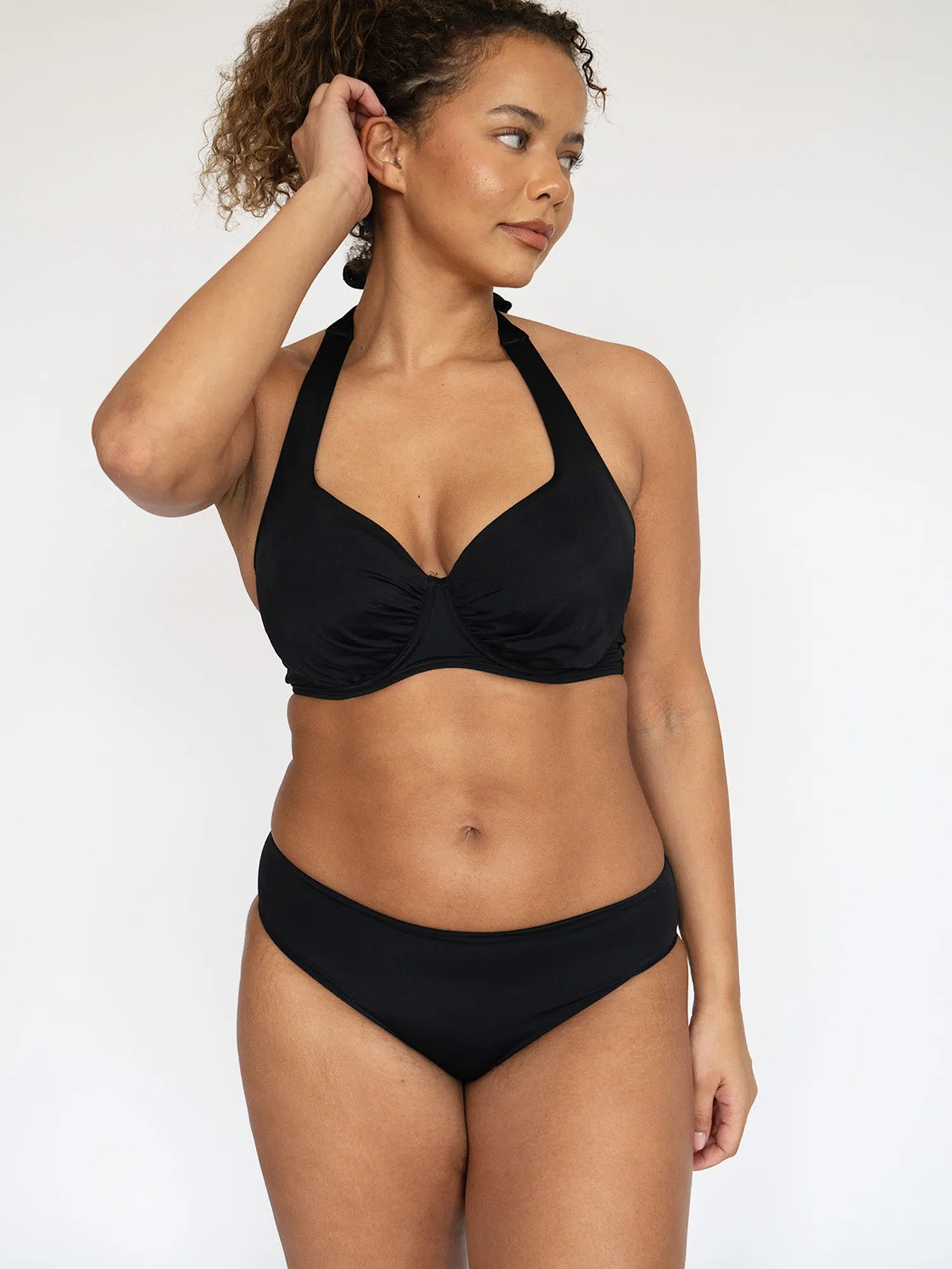 SECRET SUPPORT DD  Halter Neck Bikini Top Black