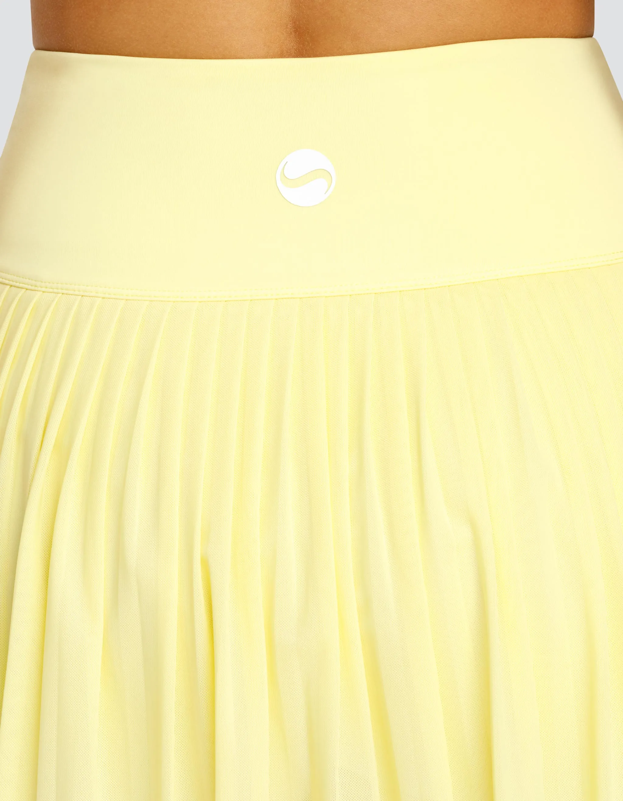 SERAPHINA PLEATED MESH SKIRT WITH INNER SHORT - FRESH LEMON