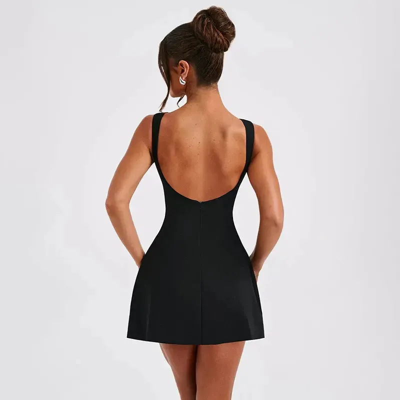 Sexy Slim-fitting Backless Dress Summer Sleeveless Short Dresses