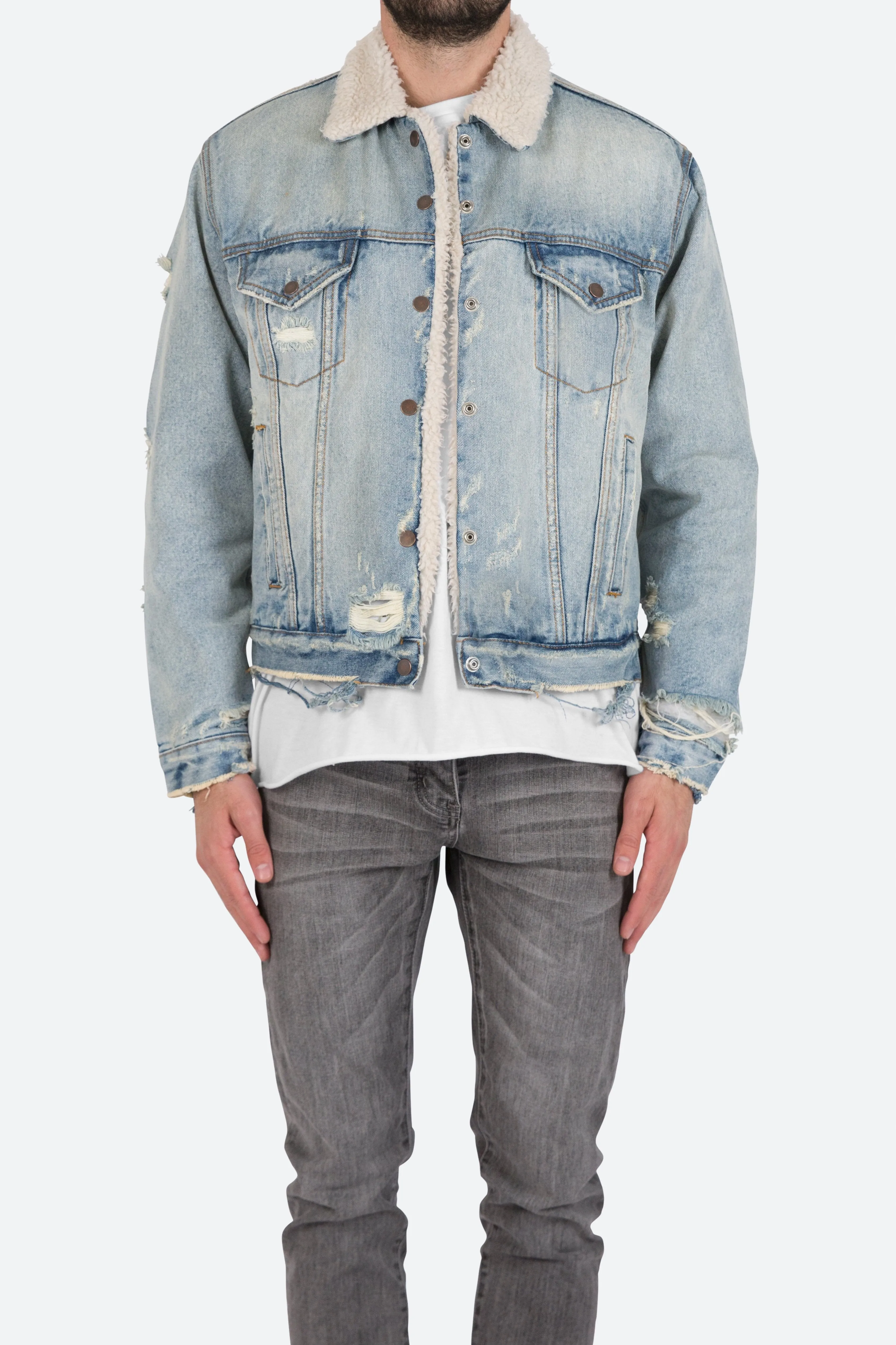 Sherpa Denim Trucker - Blue